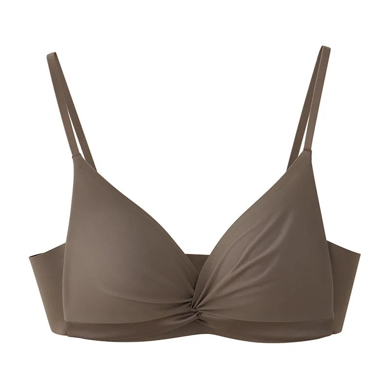 Women Wireless Push Up Sexy French Bra 100% Natural Mulberry Silk Lining Thin Breathable Comfortable Seamless Lingerie view 3