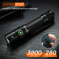 Sofirn SP35T 3800lm Tactical 21700 Flashlight Powerful LED Light USB C Rechargeable Torch with Dual Switch Power Indicator ATR