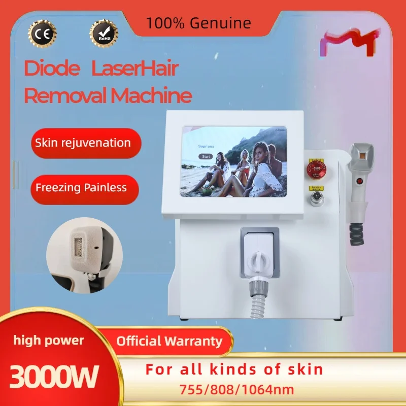 

Diode Laser 808NM Hair Removal Machine 808 755 1064nm Alexandrite Bars 4 Wavelength For Home and Salon 808 Remover