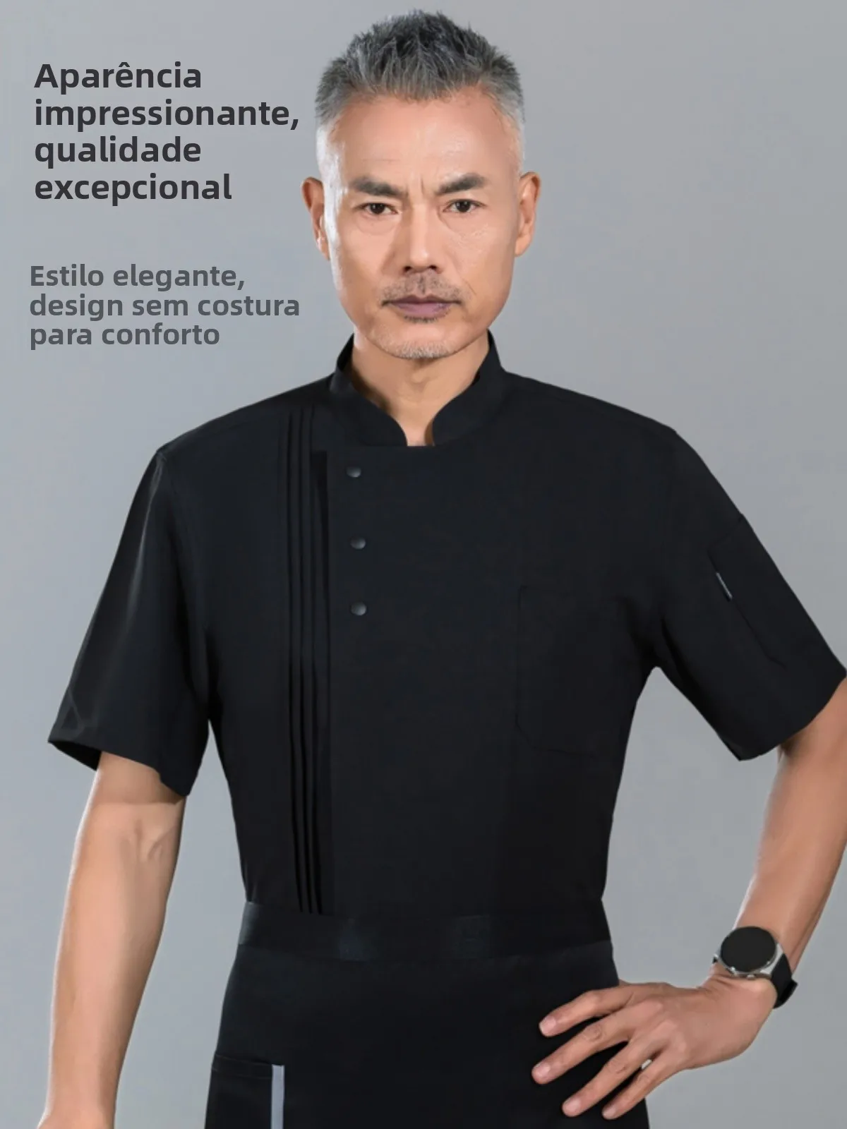 2024-new-high-end-short-sleeve-chef-uniform-thin-breathable-men-women-dining-japanese-chef-clothes-workwear-polyester-fiber