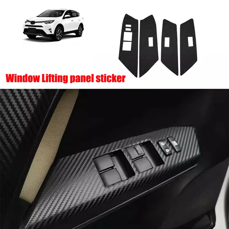 Car Styling Carbon Fiber Film Gear Panel  sticker For Toyota RAV4 RAV-4 2015 2016 2017 2018 2019