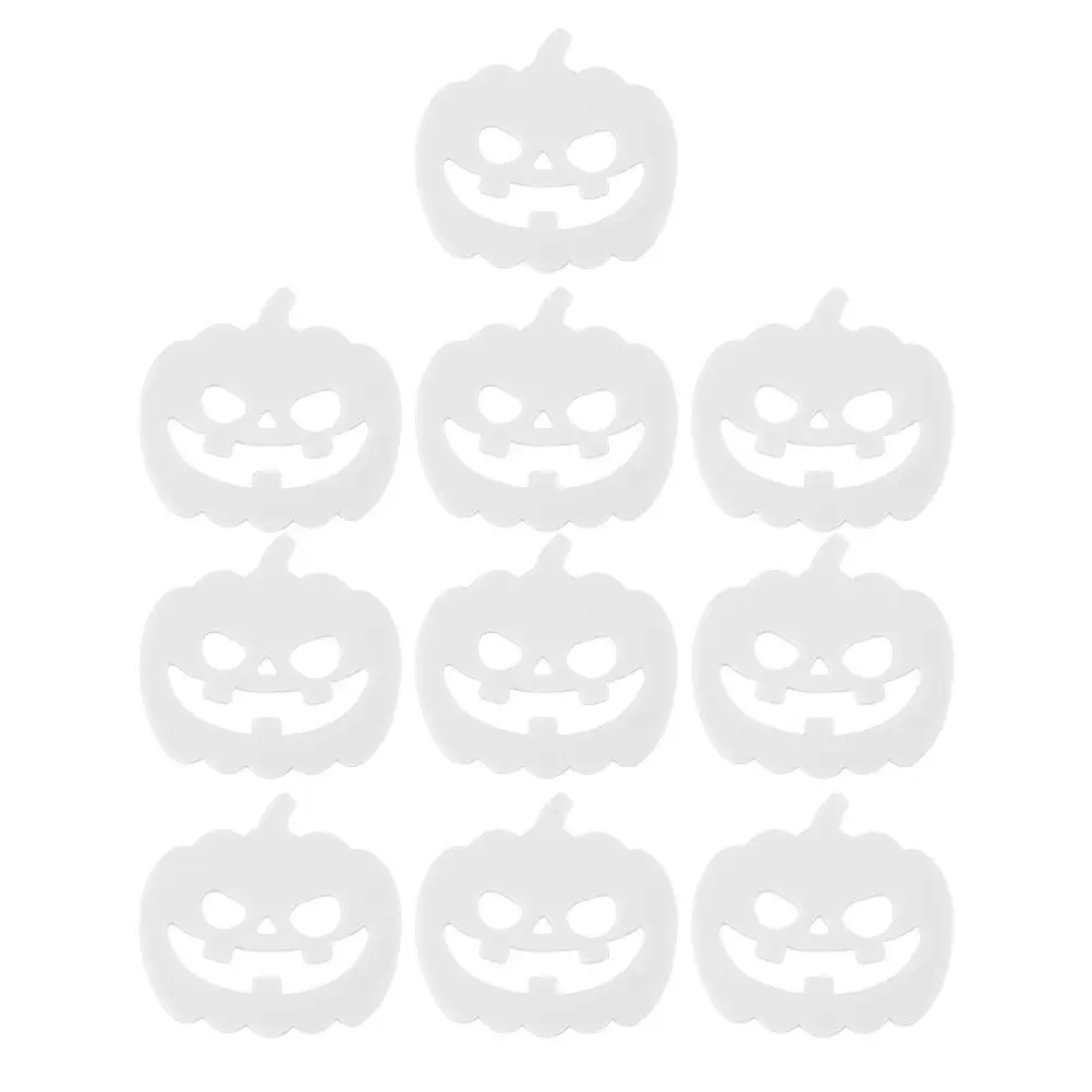 10Pcs Halloween Pumpkin Shaped Luminous Coasters Heat Insulation Mats for Drinks Party Table Adornments Home Use