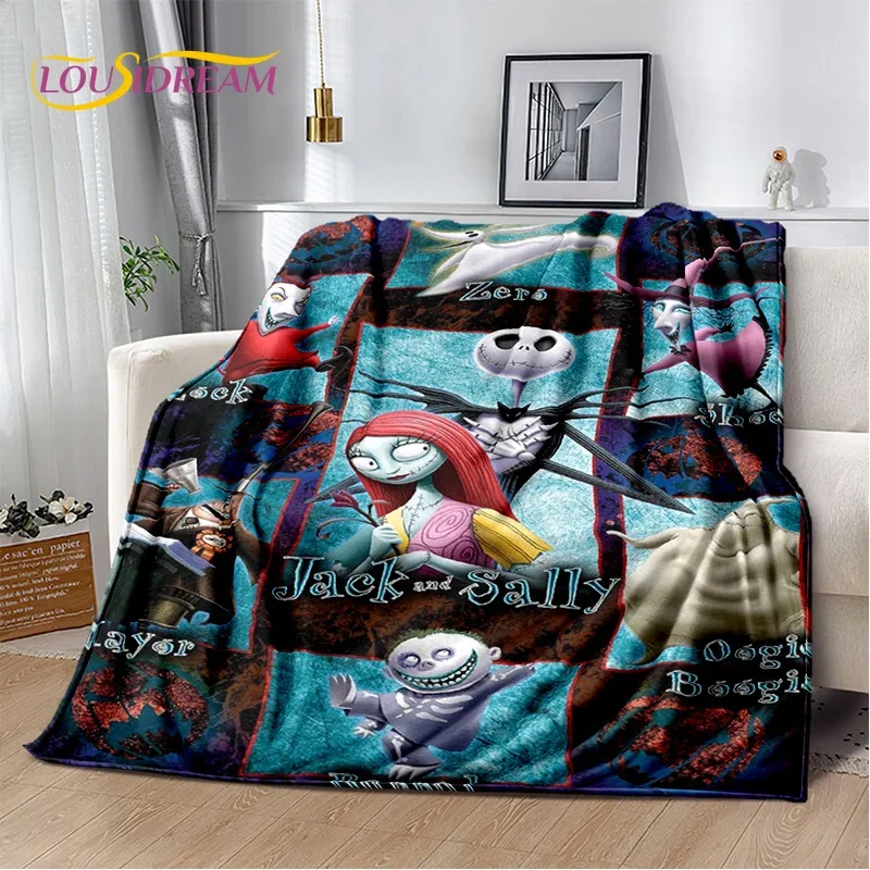 Cartoon The Nightmare Before Christmas Jack Blanket,Flannel Soft Throw Blanket for Home Bedroom Bed Sofa Picnic Office Kid Gift