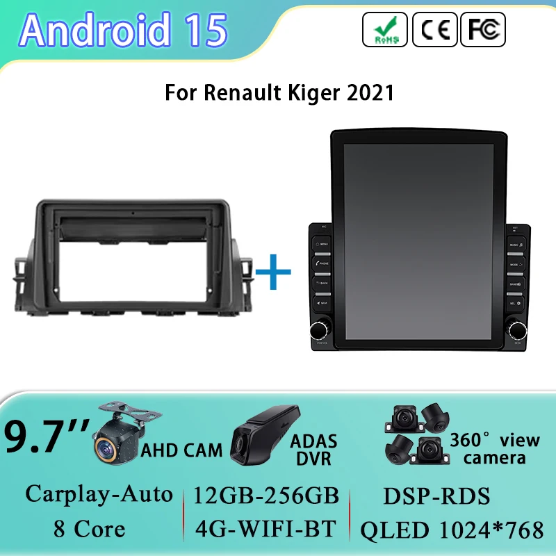 

4G WIFI DSP Head Unit For Renault Kiger 2021 Car Radio Android Auto GPS Navigation Multimedia Video Player Carplay No 2din DVD