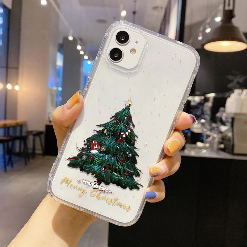 Christmas Snow For iPhone 16 ProMax Case iPhone 15 13 14 12 11 ProMax Pro XS XsMax XR 12 13Mini 7 8 SE Plus Fall Shockproof Case