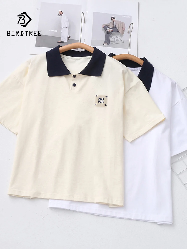 

New 2025 Summer Cotton Short Sleeve Shirt, Women Turn-down Collar Embroidery, Mori Girl Retro Preppy Style Loose Blouse T56750CC