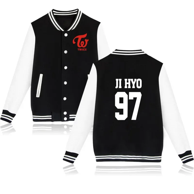 TWICE Baseball Jacket Coat Fleece Letters Printed Sweatshirt Hoodies Pullover Long Sleeve Tracksuit Tops k pop Clothes 1