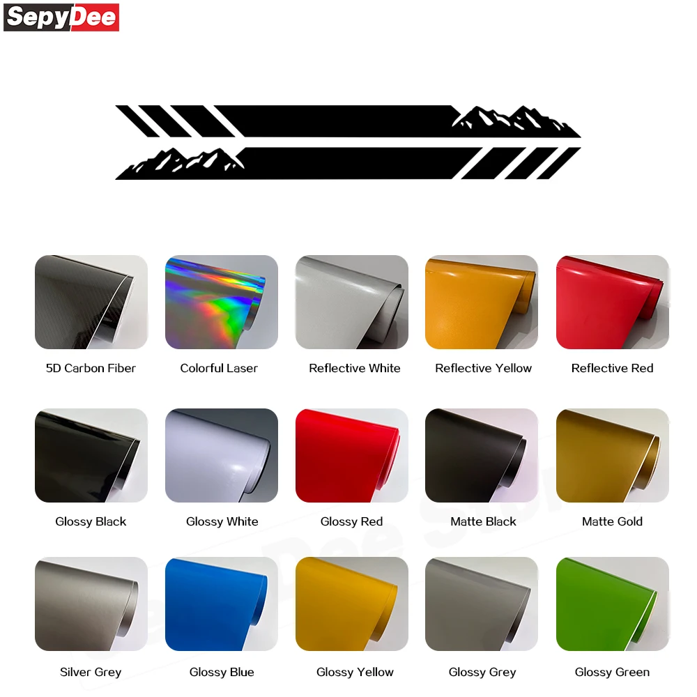 

2 шт., наклейки на боковую юбку двери автомобиля для Suzuki Jimny Mountain, графический декор для кузова, длинные полосы, виниловая пленка, наклейки, автомобильные аксессуары