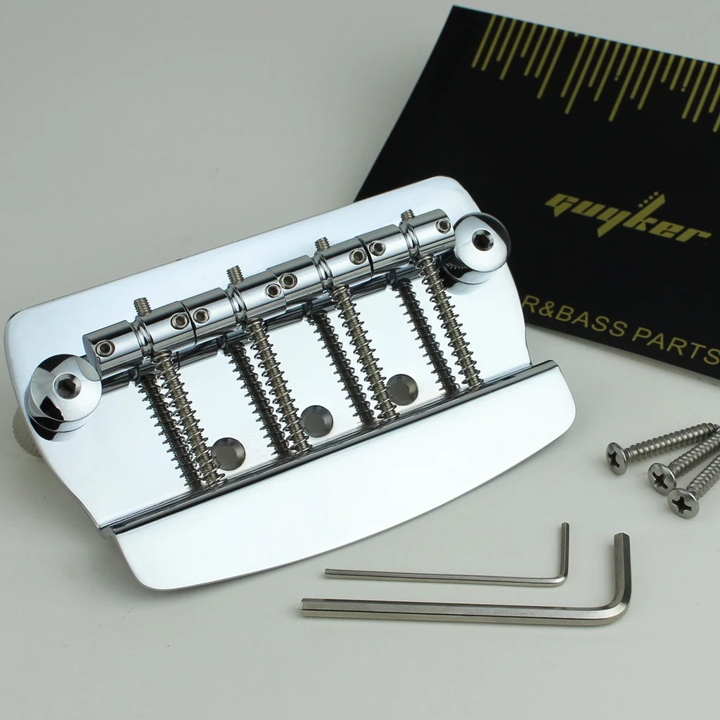 Guyker Bass Bridge Assembly with - 4 Strings Hardtail Bridges Replacement for Bass or Precision Bass