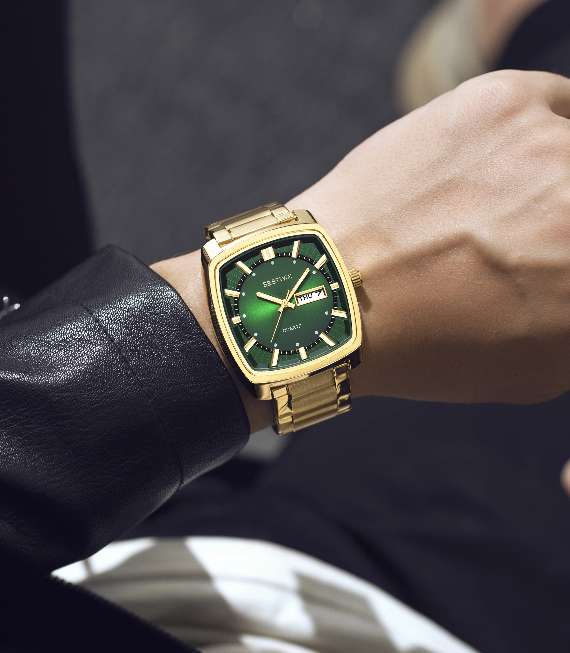 Men's rectangular waterproof casual quartz watch minimalist fashion watch