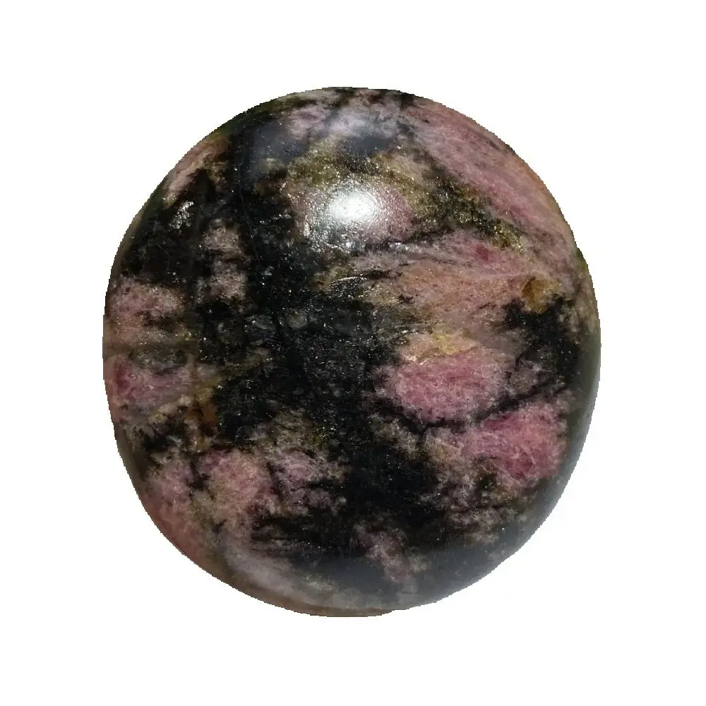 Pink Black Rhodonite Gemstone  Natural Crystal Quartz Tumbled Energy Stone Palm Spiritual Meditation Gift