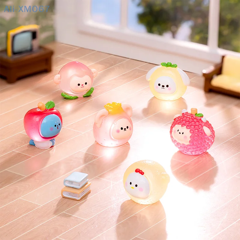 Mini Luminous Cute Twelve Chinese Zodiac Fruit Shaped Statue Micro Landscape Car Dashboard Home Ornaments image 4