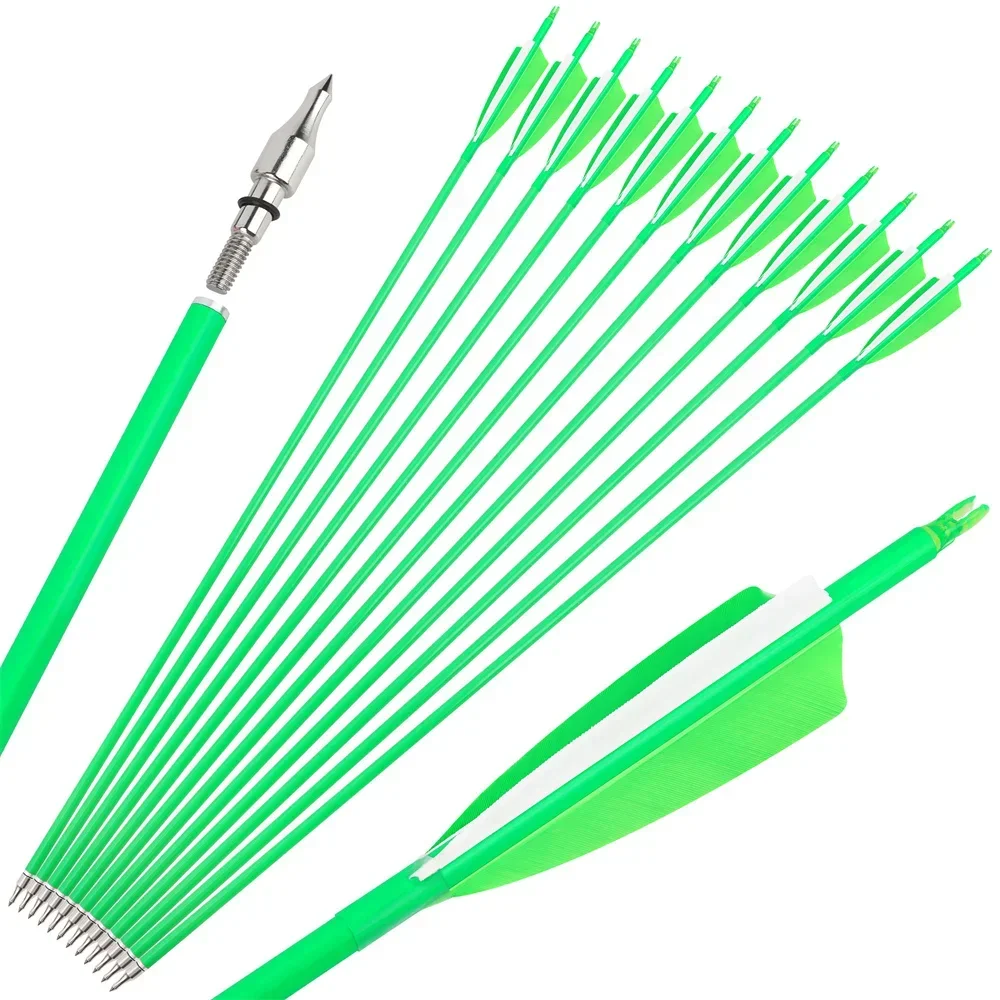 Fotografia 6: 6/12pcs Flecha de Carbono Mista SP500 600 de 30 Polegadas com Pena de 4 Polegadas e Ponta de Flecha de 100Gr para Arco Composto e Tradicional, Tiro com Arco e Caça