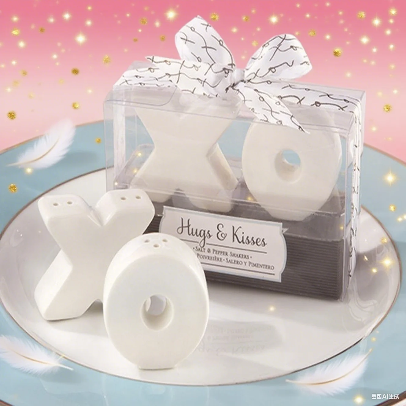 (10 шт. = 5 коробок) Романтические сувениры для свадебного душа с объятиями и поцелуями, солонки и перцами, свадебные сувениры для сувениров на вечеринку Xoxo