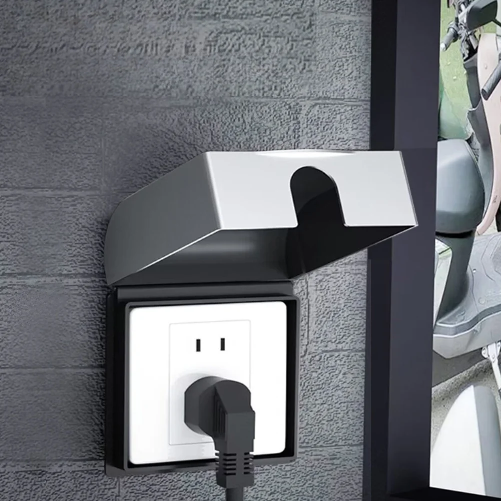Outdoor 86-Type Switch and Socket Rain Cover Stainless Steel Waterproof Protection Box for EV Charging Stations