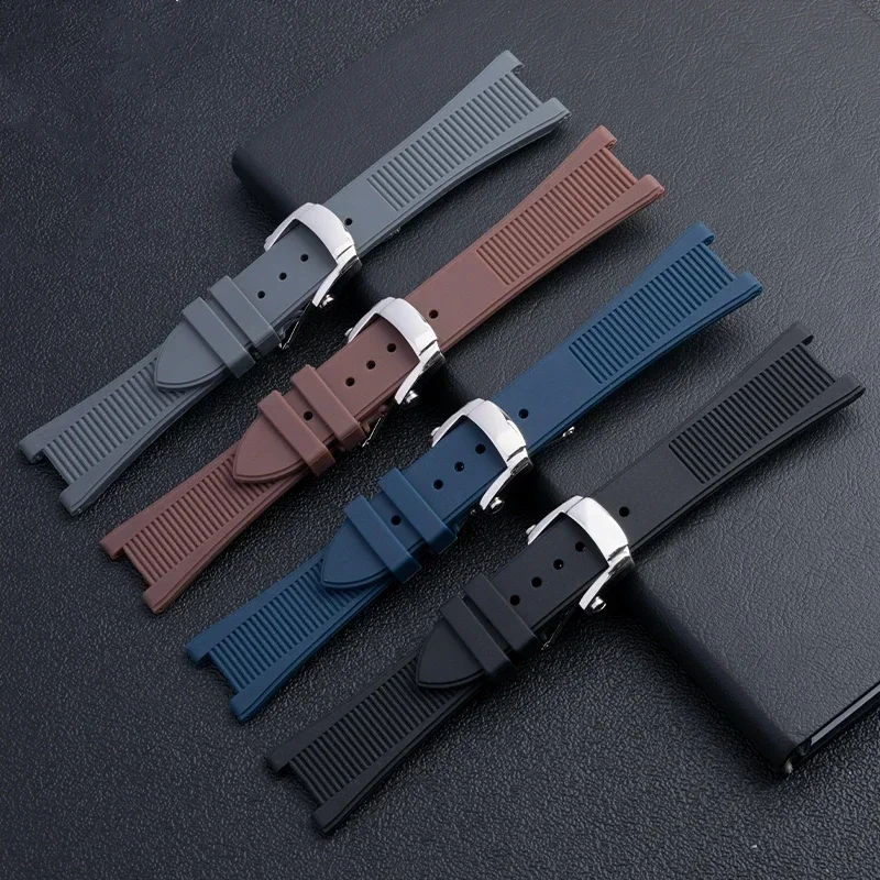 25x13mm Connection Silicone Rubber Bracelet For Patek Strap For PHILIPPE Nautilus 5711 5712g Series Watch Belt Fold Buckle