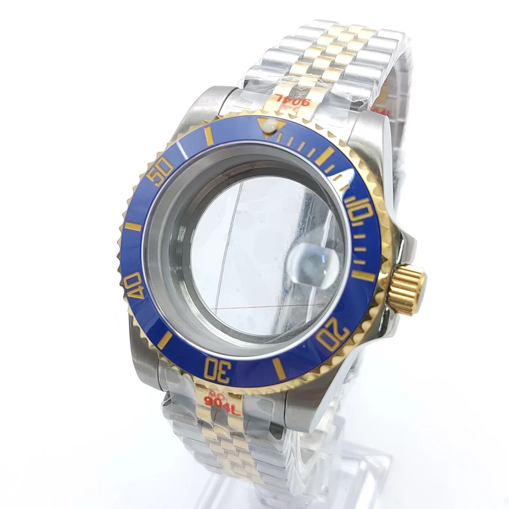 41 MM kast horlogeaccessoires roestvrijstalen band 50 m waterbestendig voor NH 35 36 saffierglas