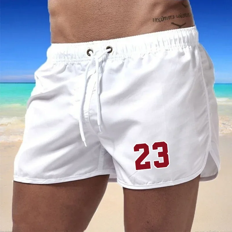 

Swimwear Summer Swimming Trunks Pockets Sports Shorts Men Quick Dry Surfing Men's Beach Shorts Beachwear 2024 Breathable Male