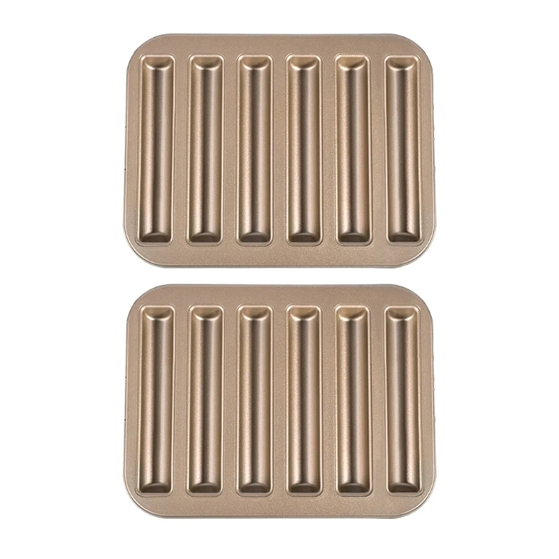 

2pcs Carbon Steel Cake Bread Mold Financier Cake Baking Pans 6Cavity Muffin Pans Biscuits Cookie Bakeware Tray Non-stick T21C