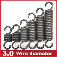 Resorte de gancho único de acero con resorte, resorte de tensión, diámetro de alambre 3,0mm, diámetro exterior 16/20/25mm, longitud 50/100/110/120/130/150/160/180/200/280mm