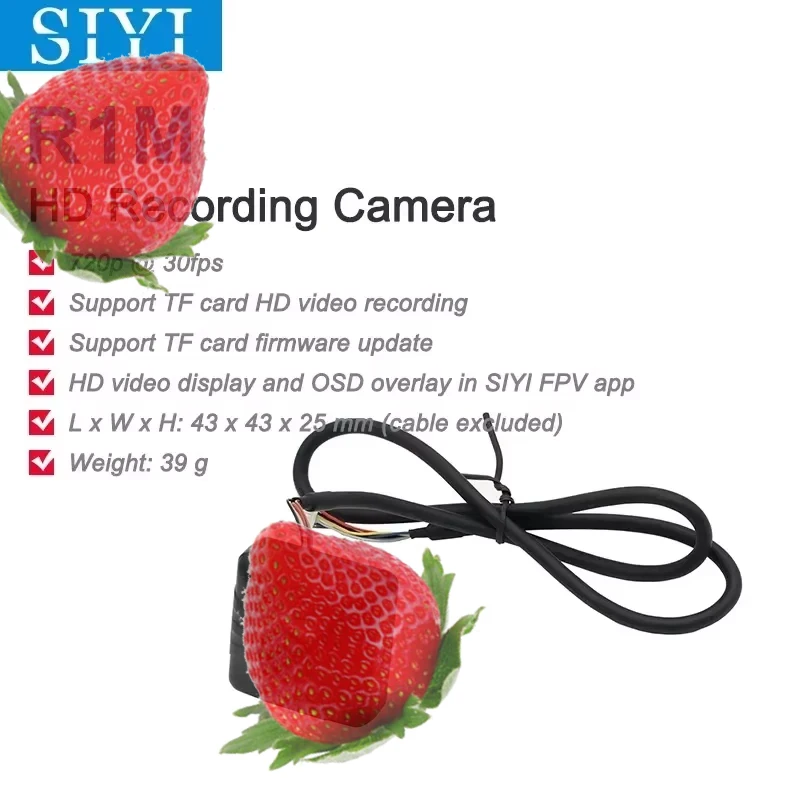 SIYI R1M HD FPV Recording Camera 720P 30fps TF Card Record OSD Overlay Mini Camera Compatible with SIYI UAV Image Transmission
