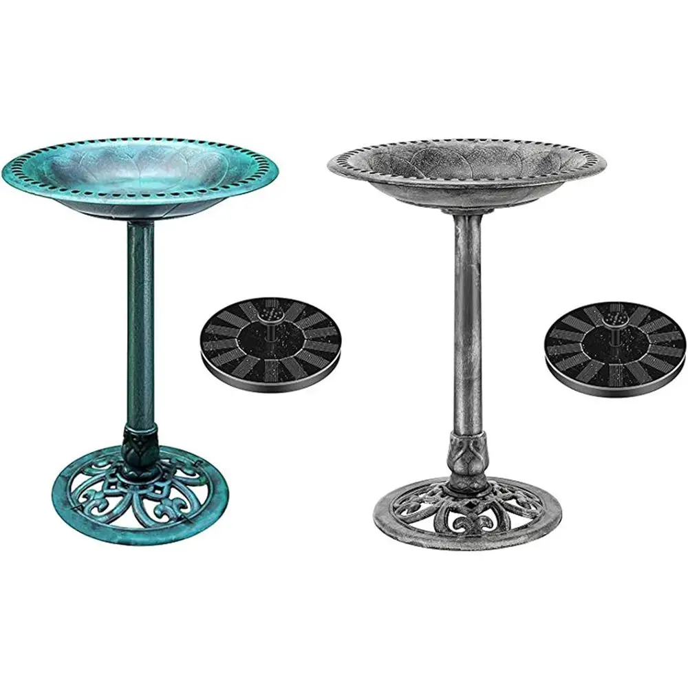 

Антикварный уличный зеленый садовый набор: купальня для птиц и круглый фонтан с подогревом, зеленый и серый цвета