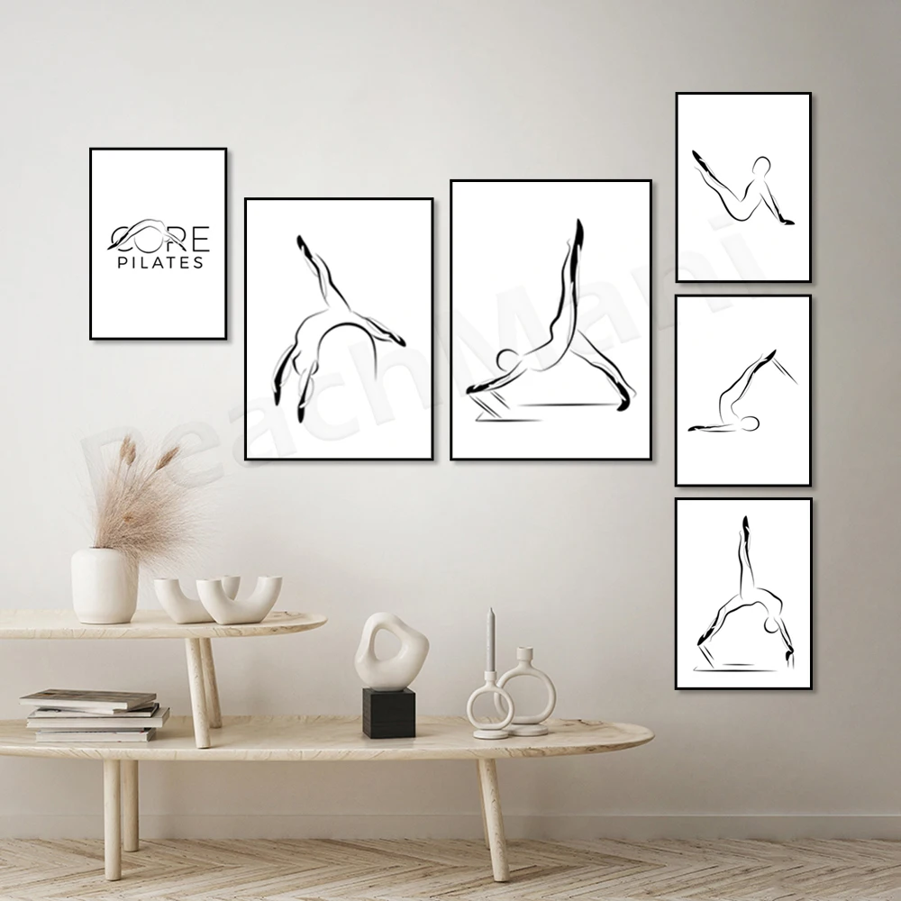 Pilates Posters, Pilates Art Prints, Pilates Studio Renovation, Pilates Poses Nordic Posters and Picture Prints Living Room Deco