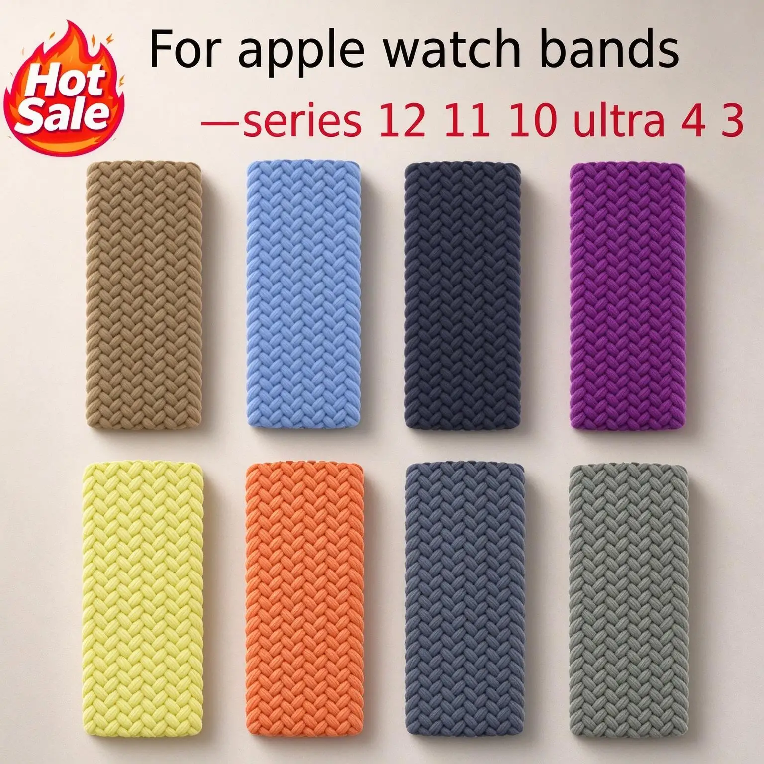 Braided Sport Strap For Apple Watch Band 44mm 42mm 45mm 40mm 49mm Bracelet Correa iwatch series 12 11 10 8 9 SE Ultra 4 3