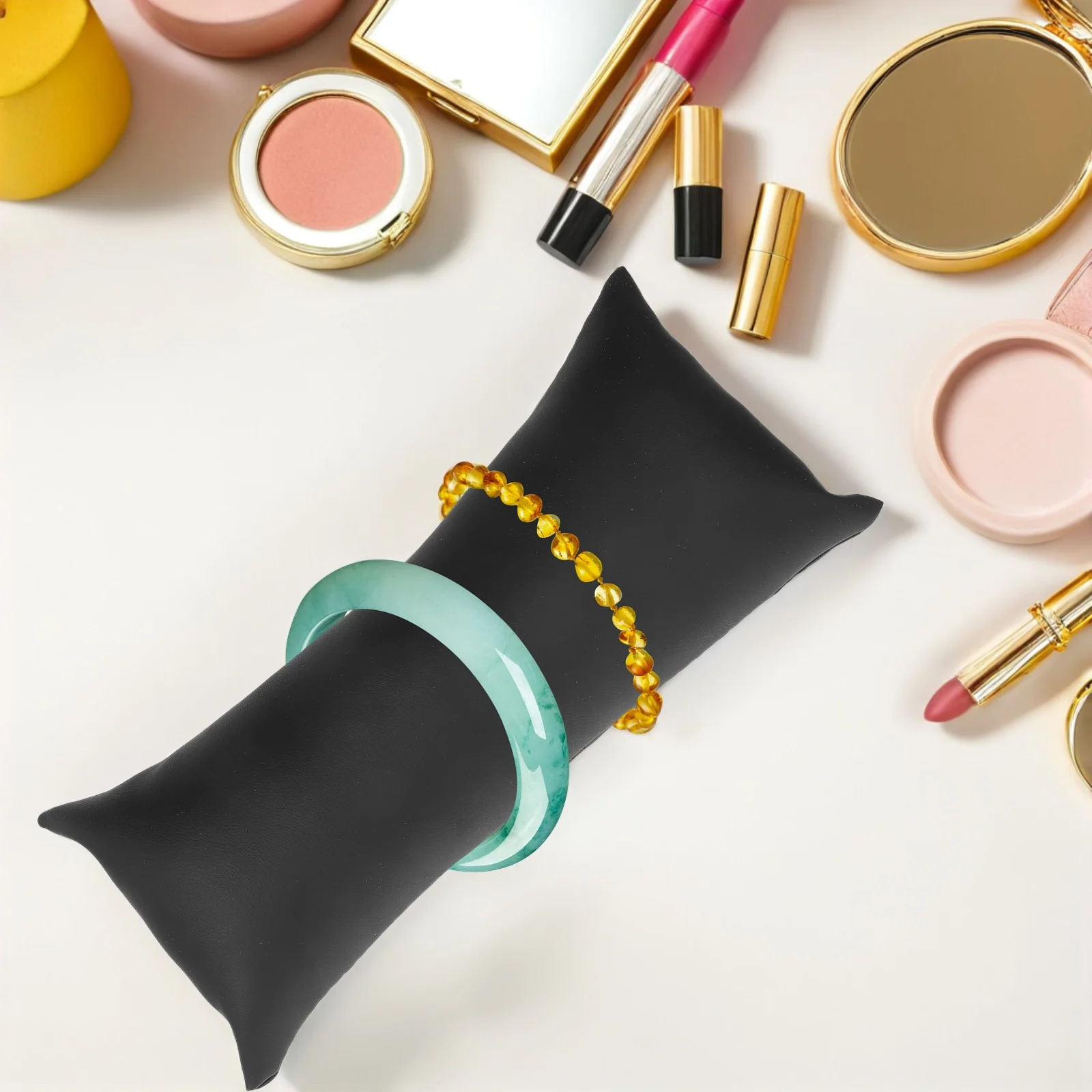 

2 шт., подушка для часов, органайзер для ювелирных изделий, мягкий браслет из искусственной кожи, подушки для хранения, держатель для часов, браслеты, цепочка