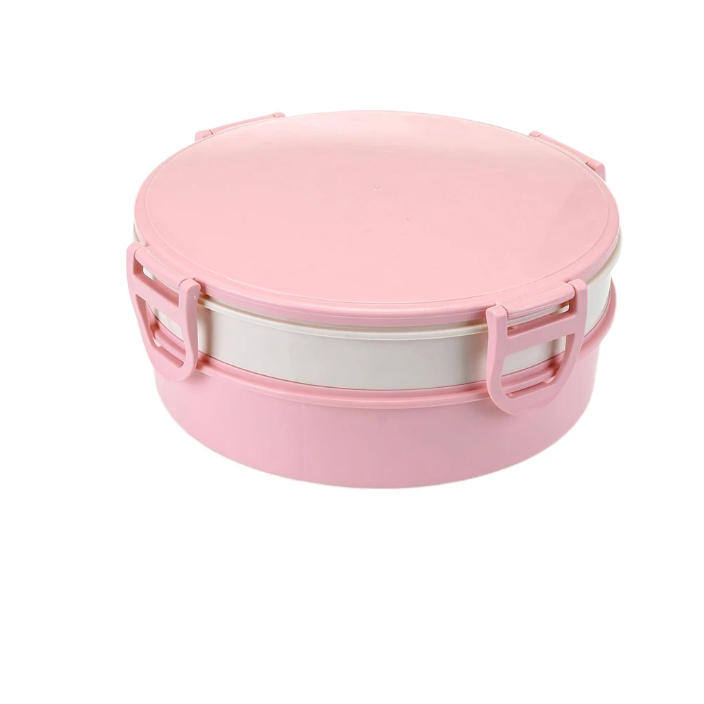 

Double Layer Plastic Box Fruit Serving Plate Desserts Tray Separate Compartment Snack Candy Dish Tableware with Sealing Cover fo