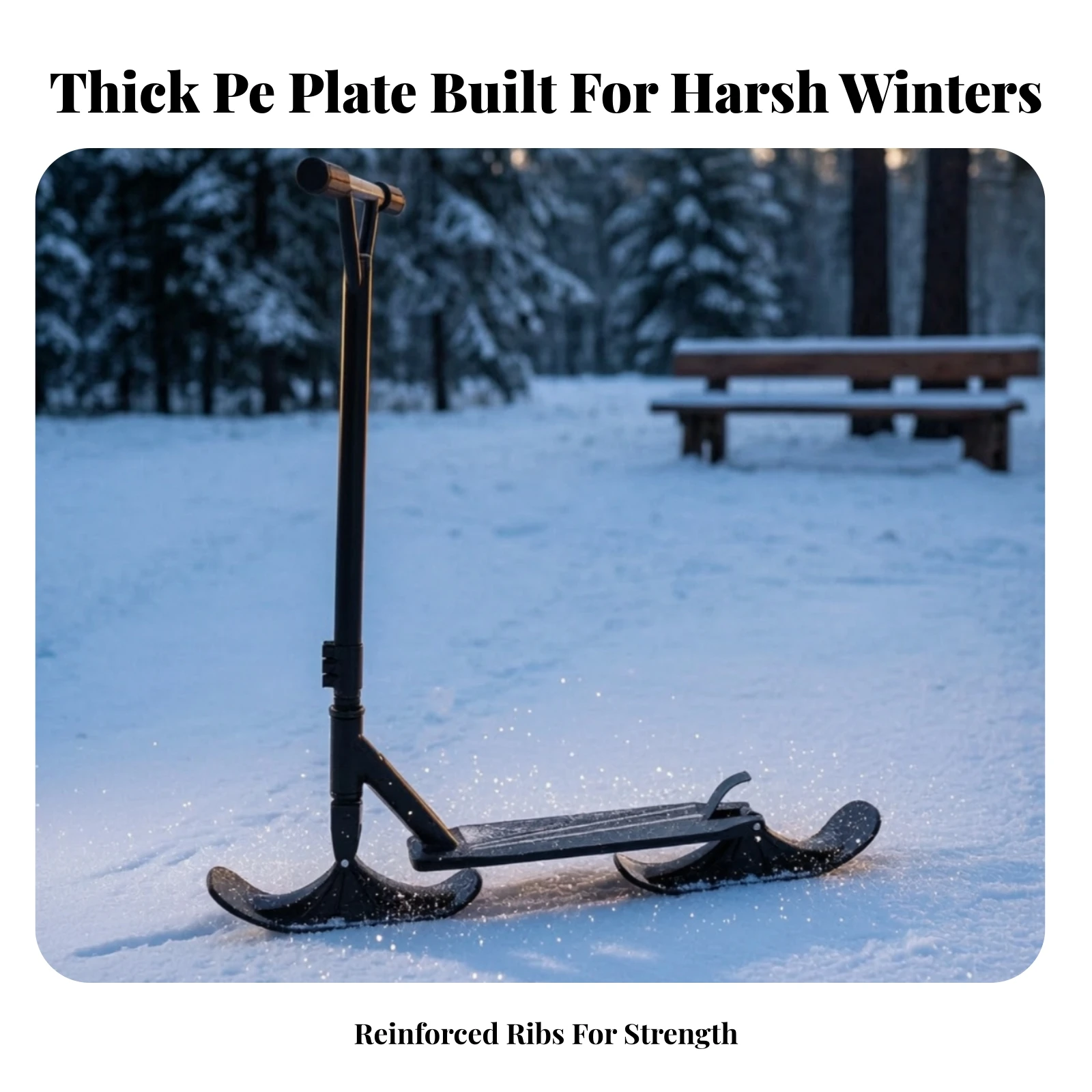Scooter Wheel Replacement Ski Sturdy Curved Plastic Scooter Ski Sleek Outdoor for Recreational Winter Riding