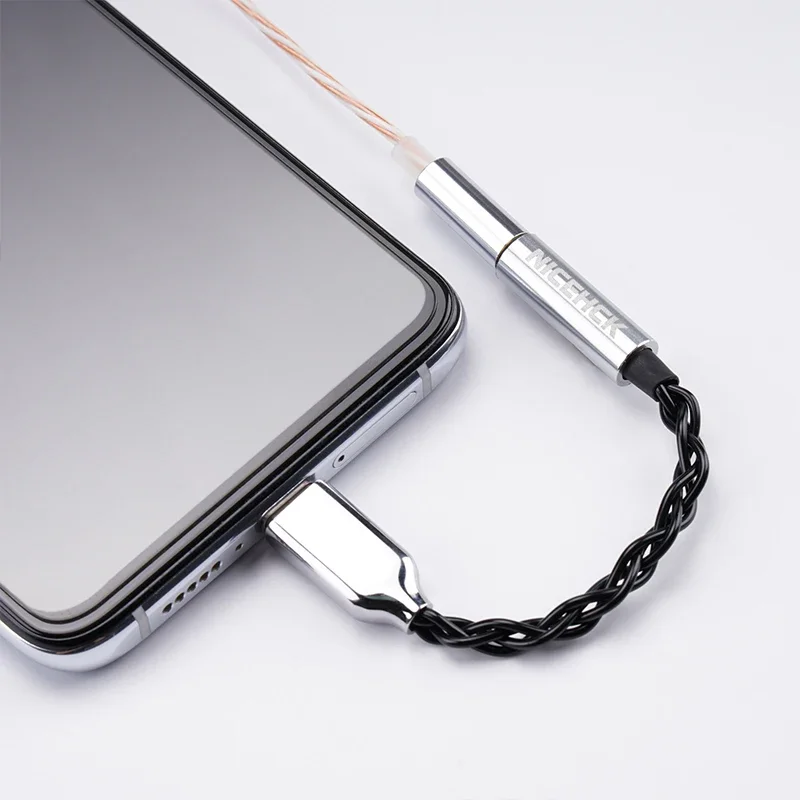 NICEHCK TC3 HiFi-decoderingsadapter Metaallegering Shell ALC5686/C100 Type-C Bliksemingang Ondersteuning Lijncontrole Microfoon