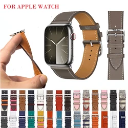 Genuine Cow Leather For Apple watch band 46mm 42mm 44mm 45mm 49mm 41mm 40mm wristband correa bracelet iWatch 10 9 8 7 6 ultra 2