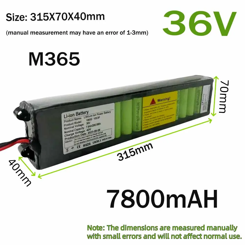 36V 7.8Ah 18650 Lithium Ion Battery Pack Replacement For Xiaomi M365 Professional Electric Scooter E-Bike Rechargeable Battery