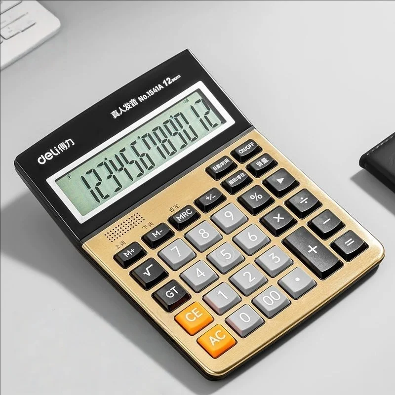 

12 больших кнопок с голосовым калькулятором, большой экран для студенческого бухгалтерского учета, финансов и бизнес-будильников, календарь-калькулятор