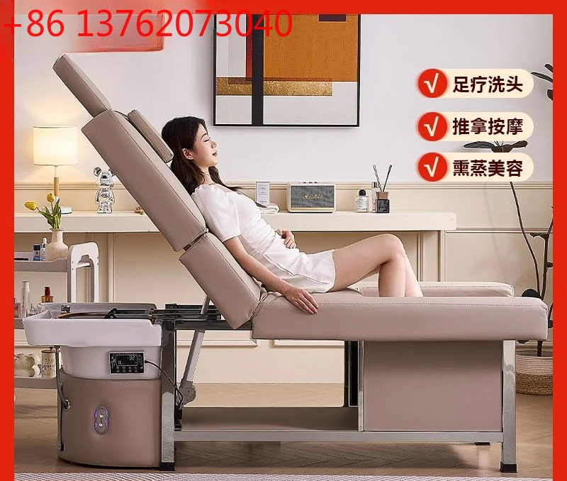 

Head treatment foot massage electric lifting adjustment fumigation beauty constant temperature water circulation flushing bed