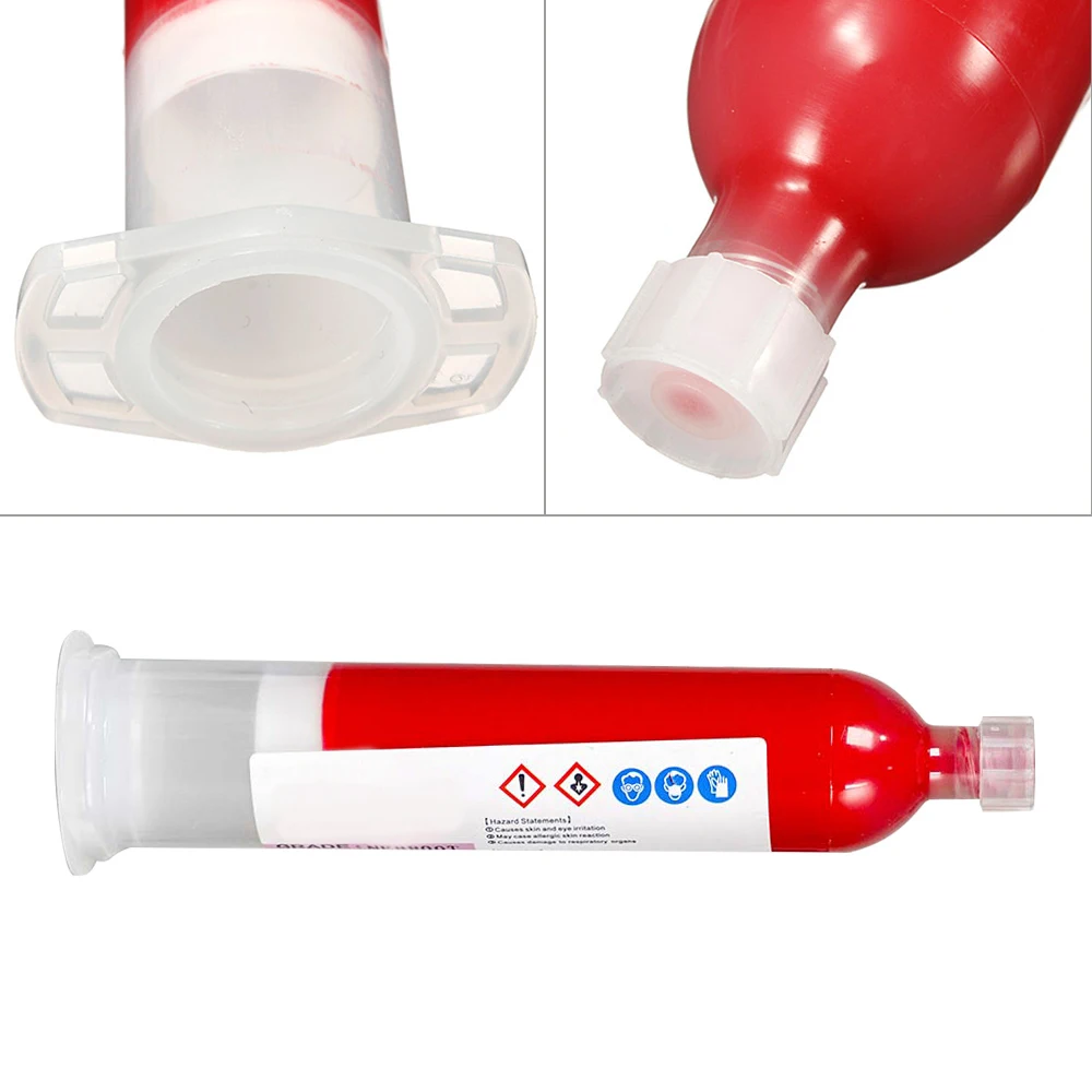 SMD SMT BGA Wärmeaushärtender Epoxidharz-Klebstoff in Rot, 30ml, für IC-Chips, PCB-Platinen, Komponentenbefestigung, Löten und Reparaturanwendungen. – Detail 3
