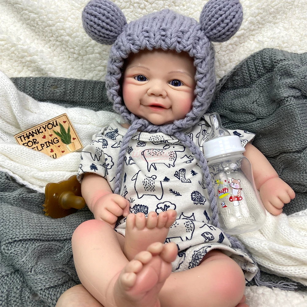 

Кукла-реборн 43 см, реалистичная, с мягким покрытием, для девочек/мальчиков, с открытыми глазами, ручной работы, с видимыми венами, силиконовая, полнотелая, игрушка-подарок для детей