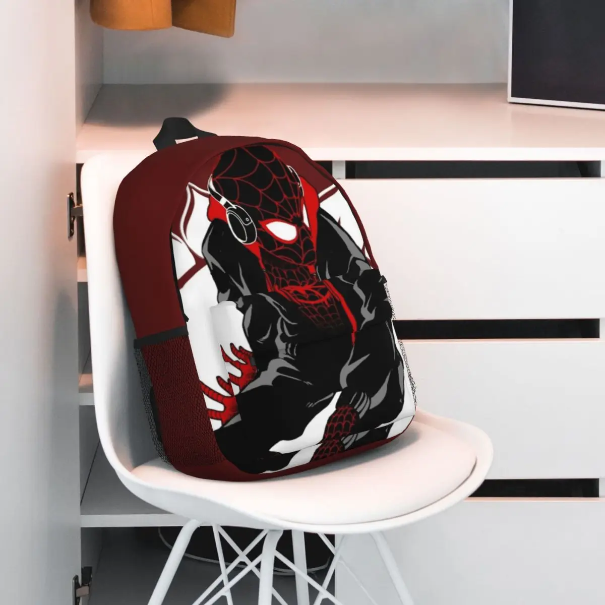 Spider Ghost para meninas meninos mochila de estudante de grande capacidade mochila leve à prova d'água de 15 polegadas