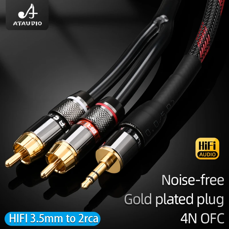 HIFI 3.5mm to 2 RCA Audio cable 3.5MM male to 2 Rca Male 0.5m,1m,1.5m,2m,3m,5m Stereo Cable for iPhone MP3 DVD Amplifier