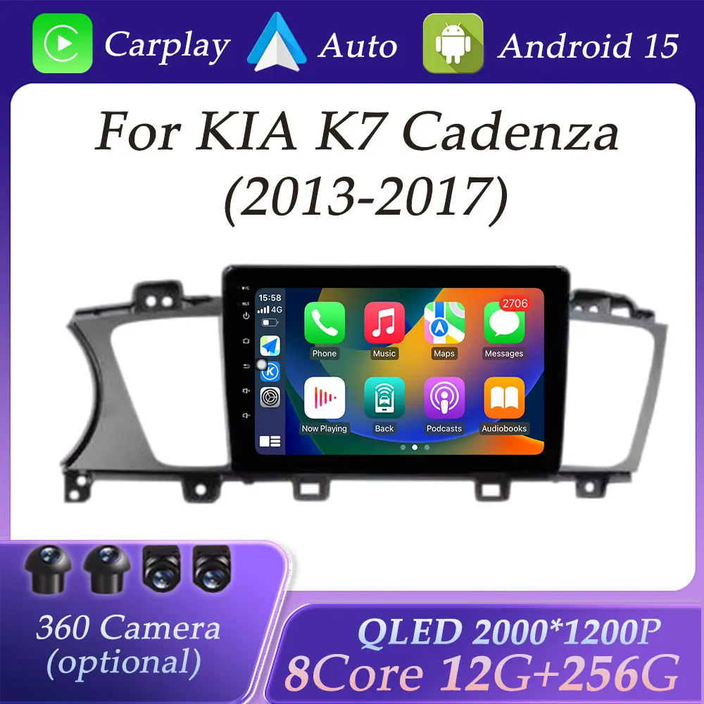

Android 15 for KIA K7 Cadenza 2013 - 2017 Wireless Carplay Car Radio Multimedia Player GPS Navigation DSP Stereo Autoradio WIFI