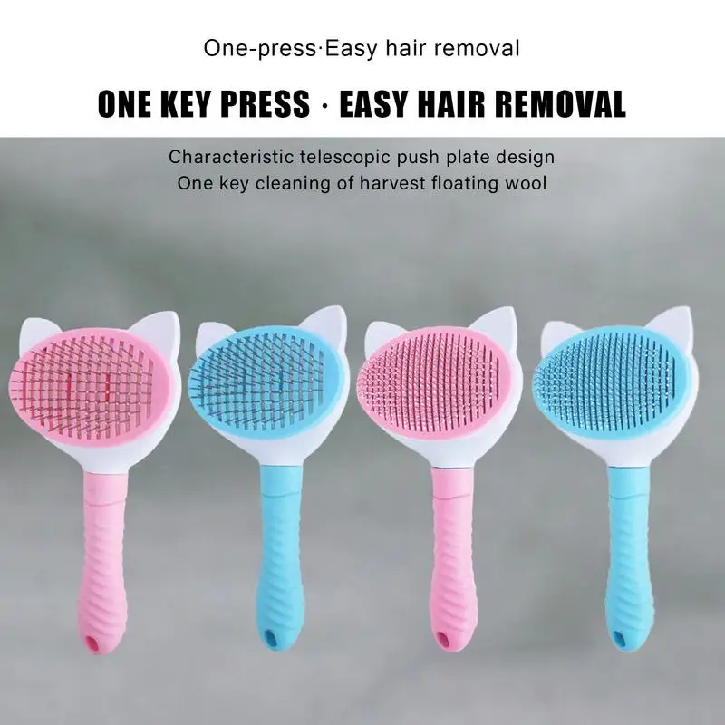 Pet Massage Brush Self-Cleaning Slicker Comb Cat Brush For Shedding Grooming Brush Cat Brush For Long Or Short Hair Cats Dogs