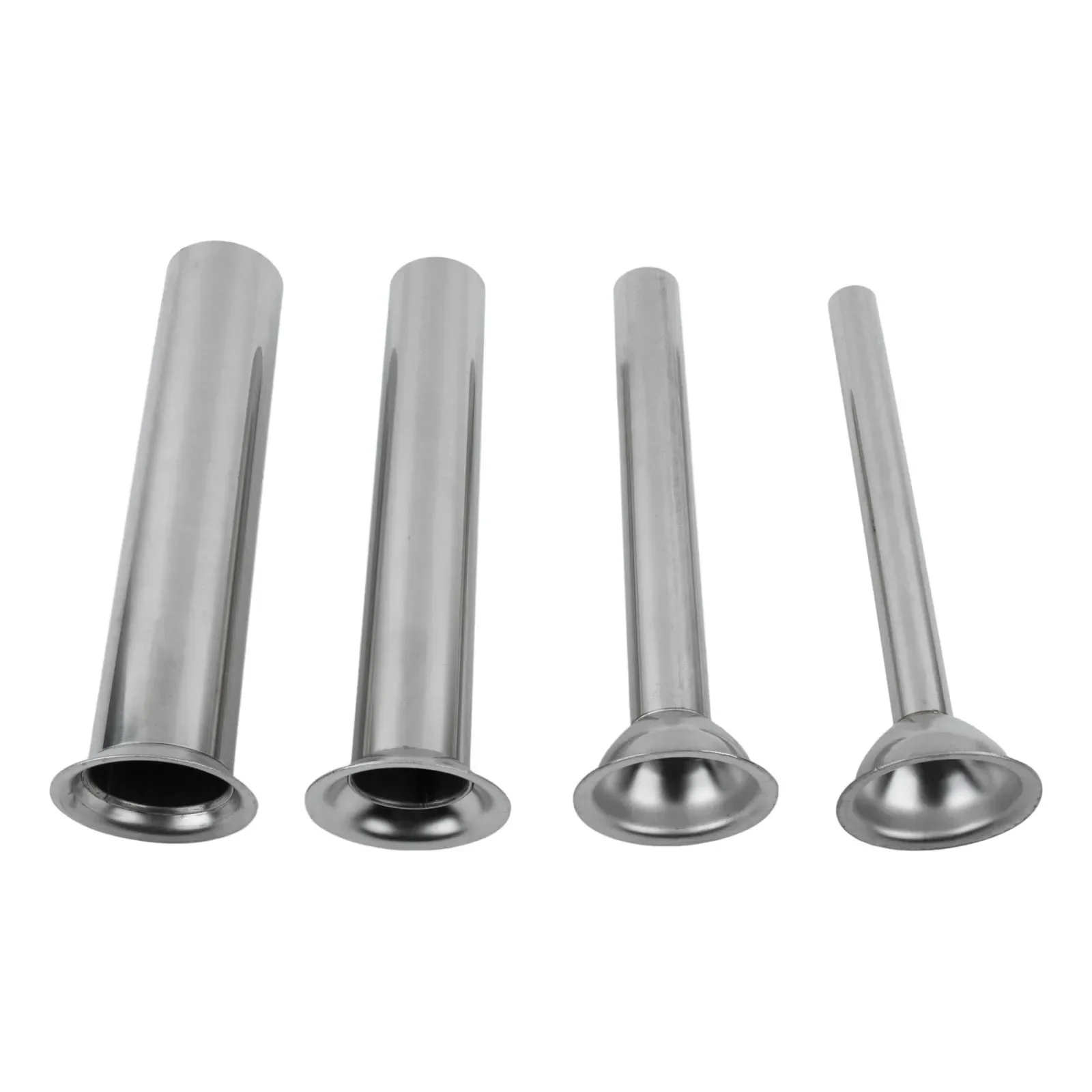 4Pcs Stuffing Tubes Sausage Stuffer Funnels Nozzles Silver 165mm-6.5inch Salami Making Sausage Maker Homemade Sausage Filler-New