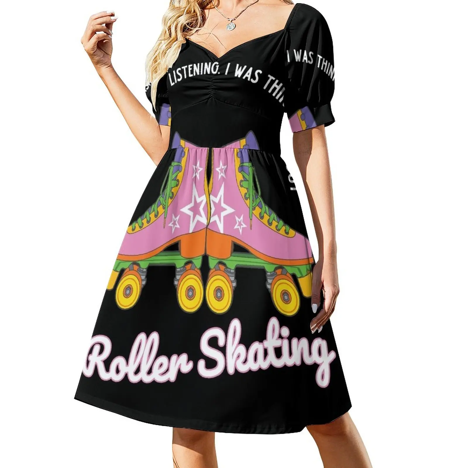 

Retro Rollerskating skating 70s Roller Skates Dress elegant dresses for women women party dresses