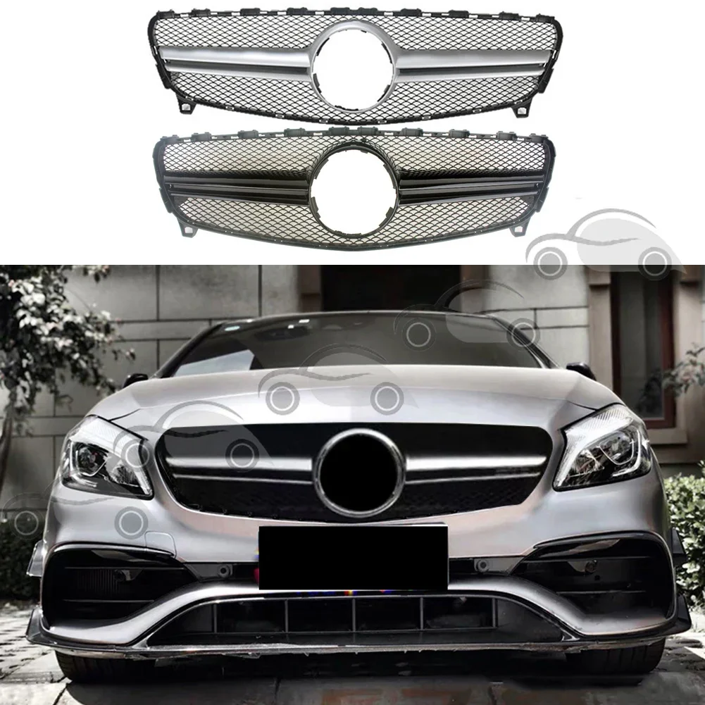 Front Racing Facelift Grilles Bumper Cover Grill For Mercedes-Benz W176 A Class A180 A200 A220 A250 2016 2017 2018