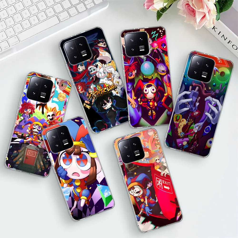 Pomni Amazing Digital Circus Case for Xiaomi Mi 12T 8 12 12X 13 5X A1 9 CC9 A3 CC9E 6X A2 11T 10T 10 11 Lite Clear Phone Cover