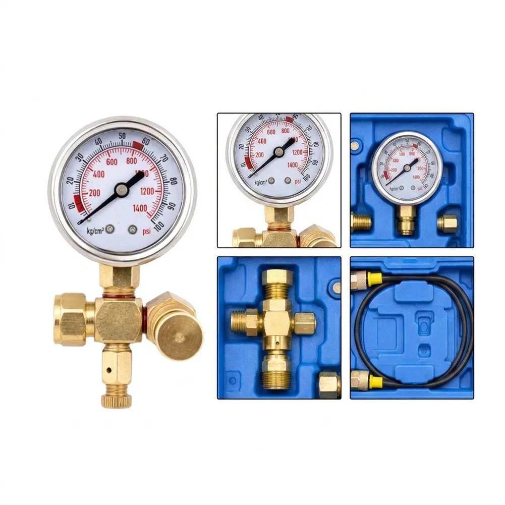 Silver Nitrogen Charging Kit Hydraulic Hammer Pressure Test Pressure Gauge Gas Refill System Stainless Steel Construction