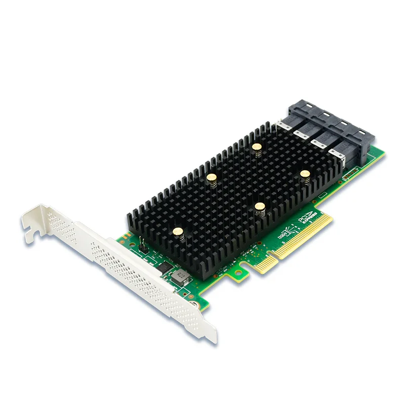 PCIe 3.1 x8 to 16 Port SAS/SATA/NVMe tri-mode HBA Expansion Card-SAS3416-16I