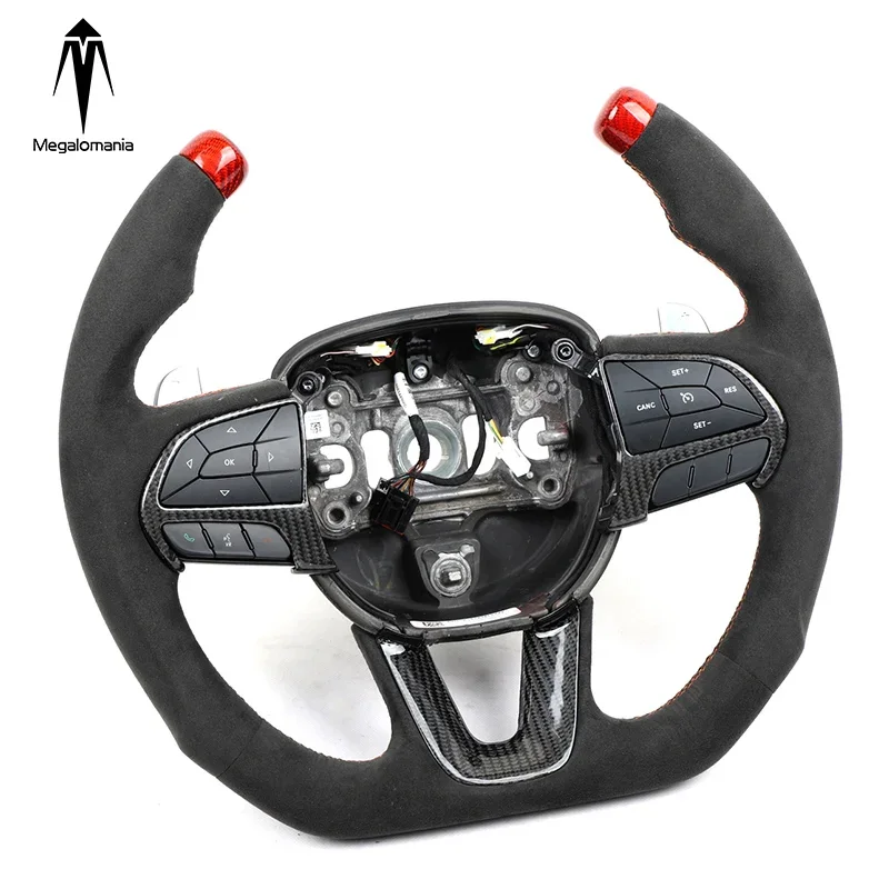 Personal Customize Universal Modified Carbon Fiber Suede alcantara Car Steering Wheel Fit for Dodge