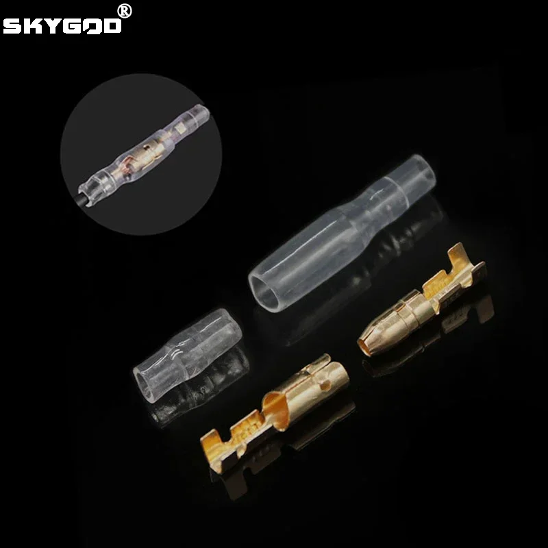 4.0 Bullet Terminal Car Electrical Wire Connector Diameter 4mm Pin Set Female + Male + Case Cold Press Terminal